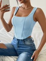 T-shirt chic et sexy pour femme et fille, haut d'été simple et décontracté 5