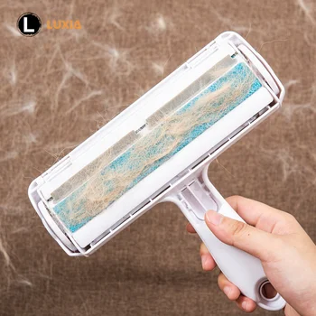 Pet Hair Roller Remover Lint Brush 2-Way Dog Cat Comb Tool Convenient Cleaning Dog Cat Fur Brush Base Home Furniture Sofa Clothe 1