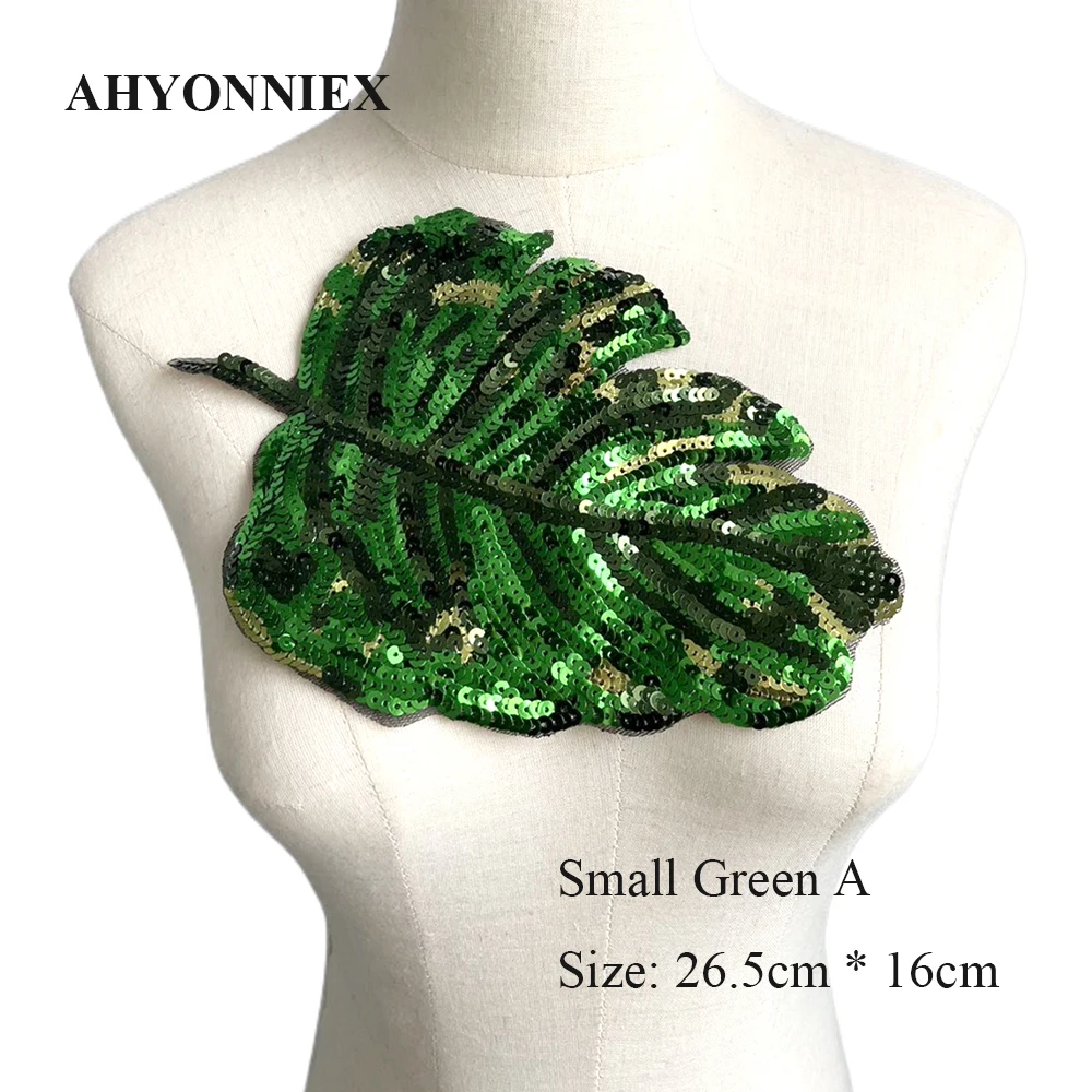 Toppe Ricamate A Forma Di Foglia Con Paillettes - 1 Paio Per Cucito Su Jeans E Vestiti - Foto 6