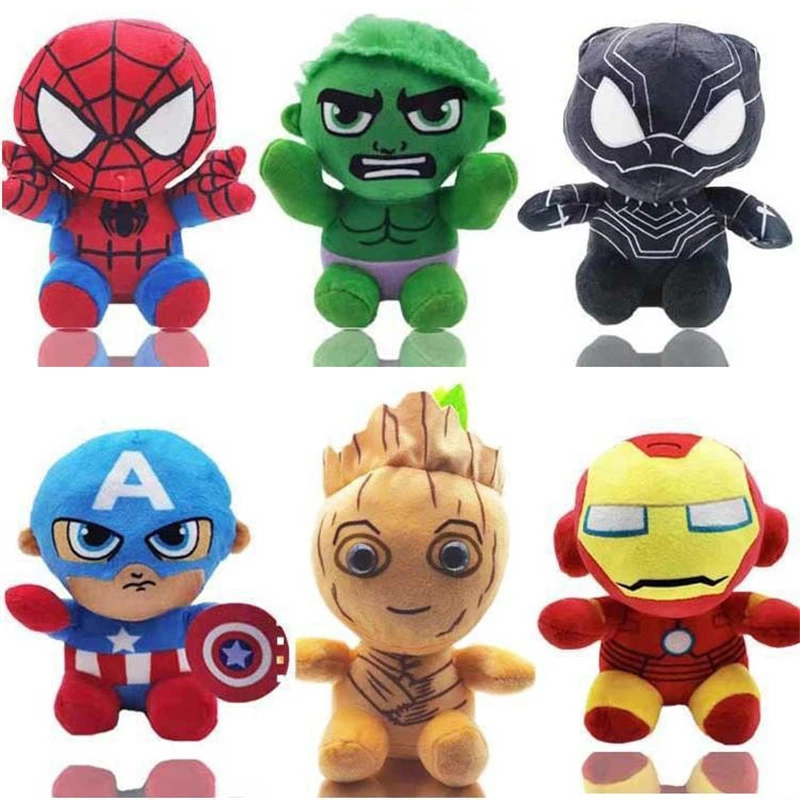 

20cm Superhero Iron Spider Man Spiderman Groot Captain America Cosplay Doll Toy Plush Dolls Kids Xmas Gift Pendant Accessories