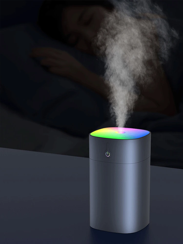 Small square color light cup humidifier, can change the spray form, small portable humidifier, suitable for desktop/car