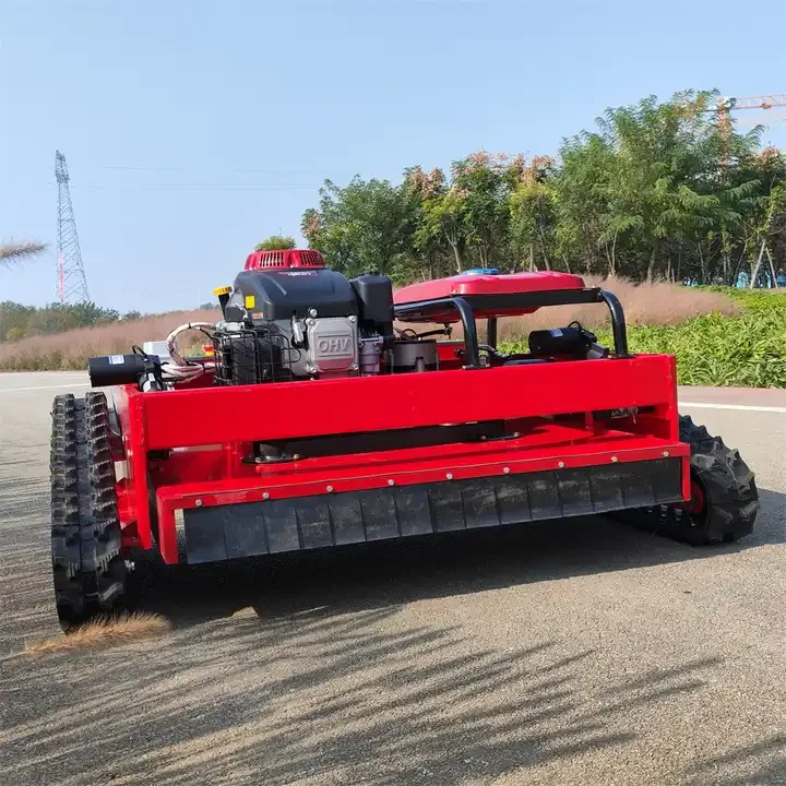

Production Factory Promotion Sell Multifunctional Remote Control Robot Automatic Gasoline Lawn Mower To Send Blade Grass Cutter