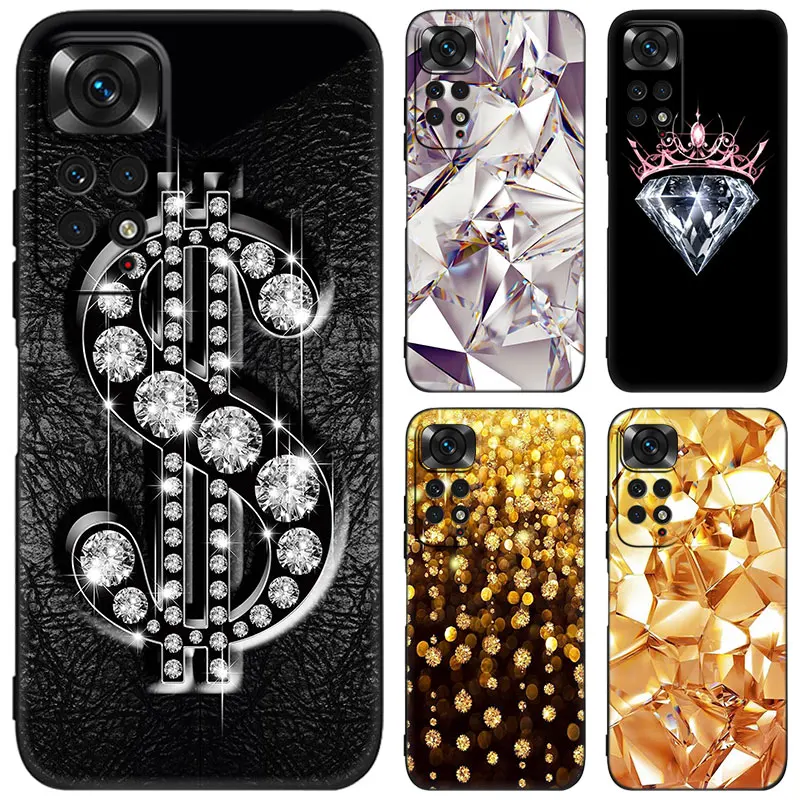 Custodia Per Telefono Diamond Black Per Xiaomi Redmi Note 12 Pro 11 Pro Plus 11S 11T 10 10T 5G 10S 9S 9 8 Pro Cover