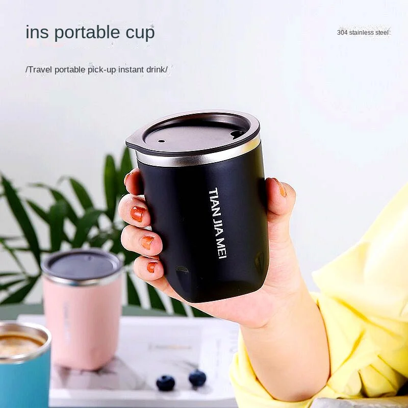 Termo de café portátil, taza de mano exquisita de Color de pequeña  capacidad para coche, tazas creativas, 304