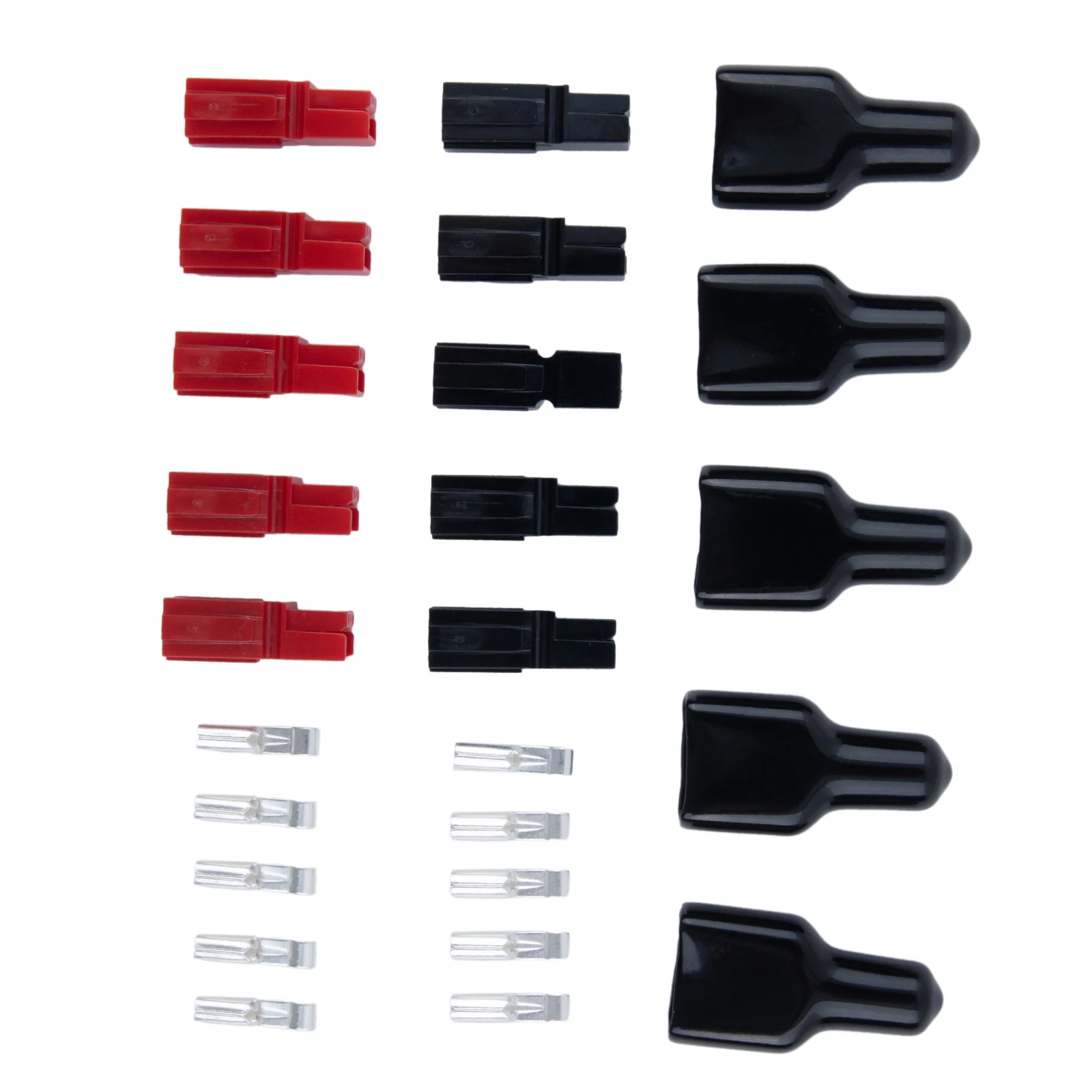 

5PCS Of 30AMP For Anderson Style Connector & Rubber Black Covers / Sleeves Disconnect Winch Electrical Power Cables Connectors