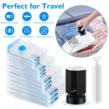 Cordless Electric Pump for Vacuum Storage Bags Travel Rechargable Air Pump for Space Saver Bag Various Clothes Luggage Seal Bags 1
