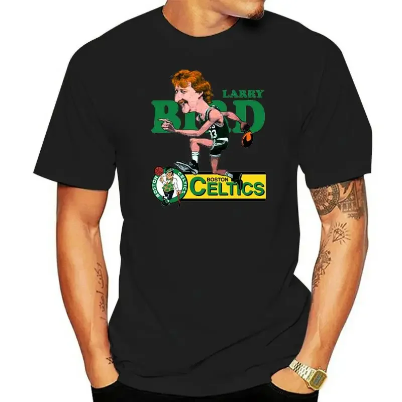 

Fun Larry Bird vintage basketball cartoon printed short sleeve top unisex T-shirt Casual stylish everyday wear