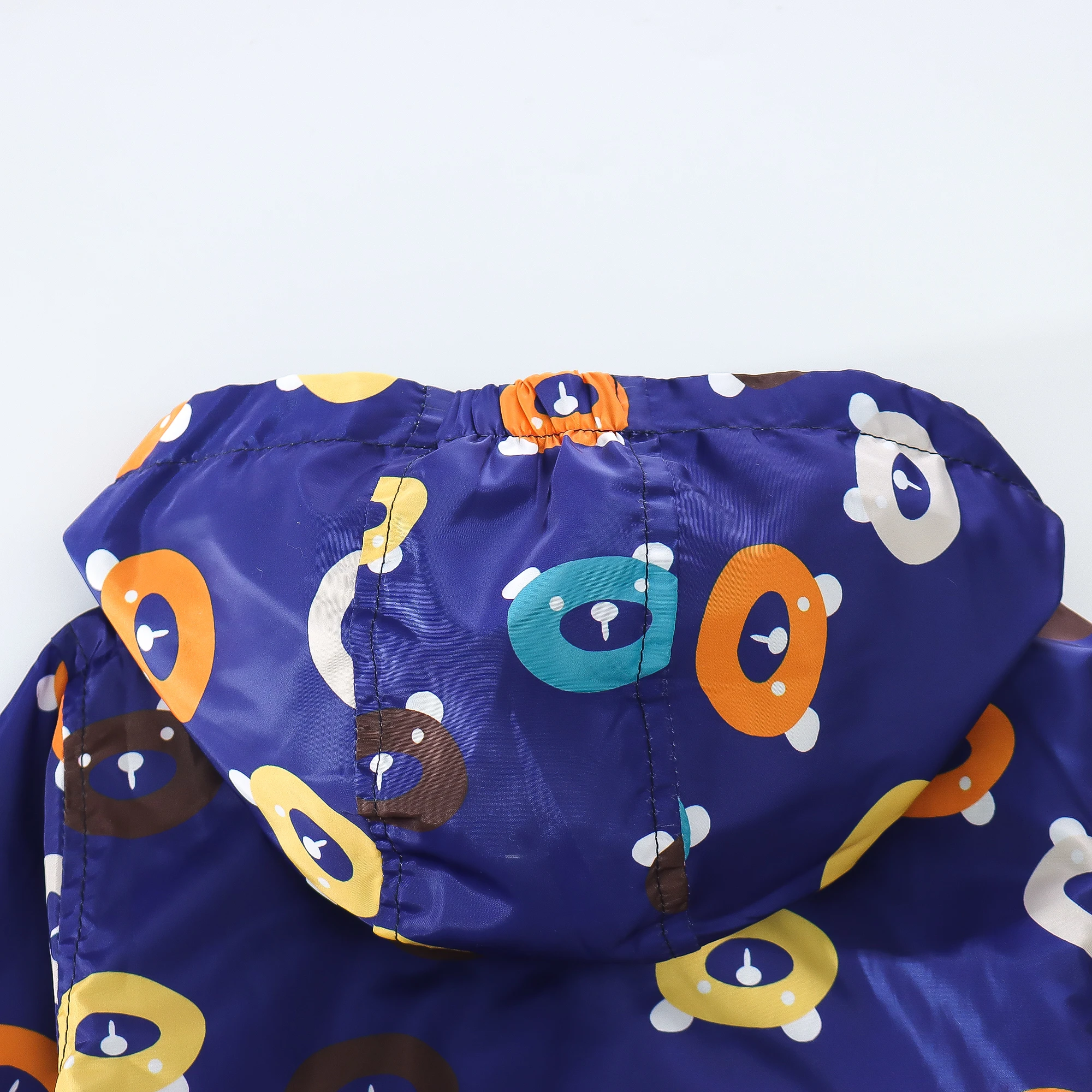 Spring and Autumn Boys' Sprint Suit Full Print Cartoon Bear Windproof Hooded Zipper Sprint Suit Jacket Outer Coat