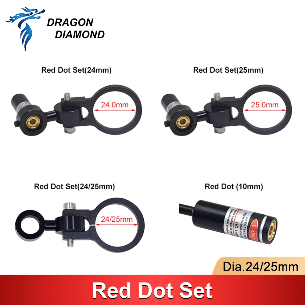 2세트 레드 도트 세트 포지셔닝 다이오드 모듈 장치 직경. 24 25mm DC 5V DIY Co2 레이저 조각 절단 헤드용