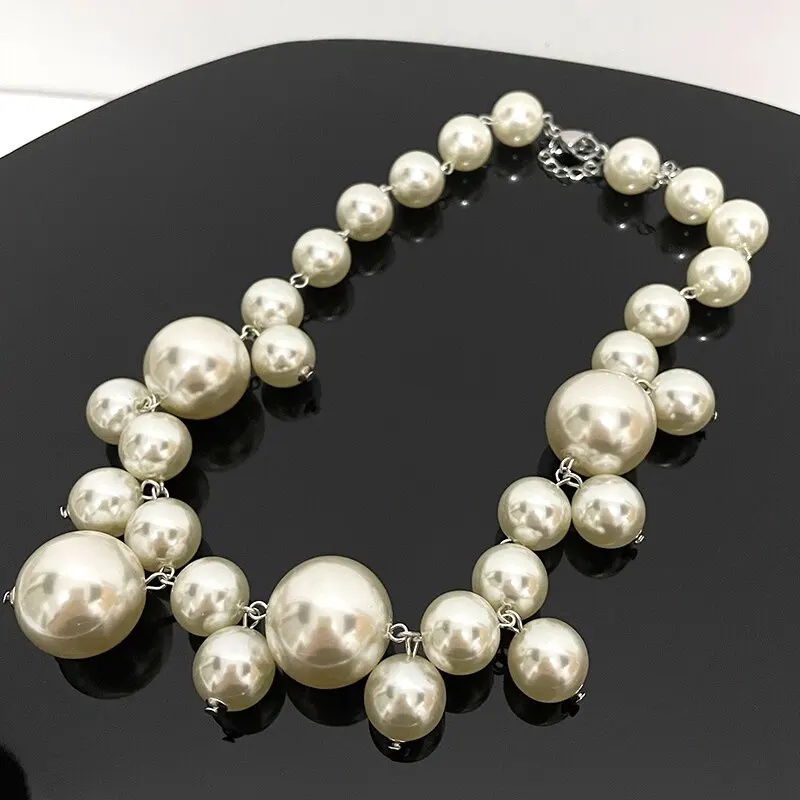 S279196b35a1241038b1d59e9a506926bz Elegant Imitation Pearl Women's Necklace Big Pearls Beads Choker Necklaces Party Wedding Bride Necklace Jewelry Girls Gifts Mallzona