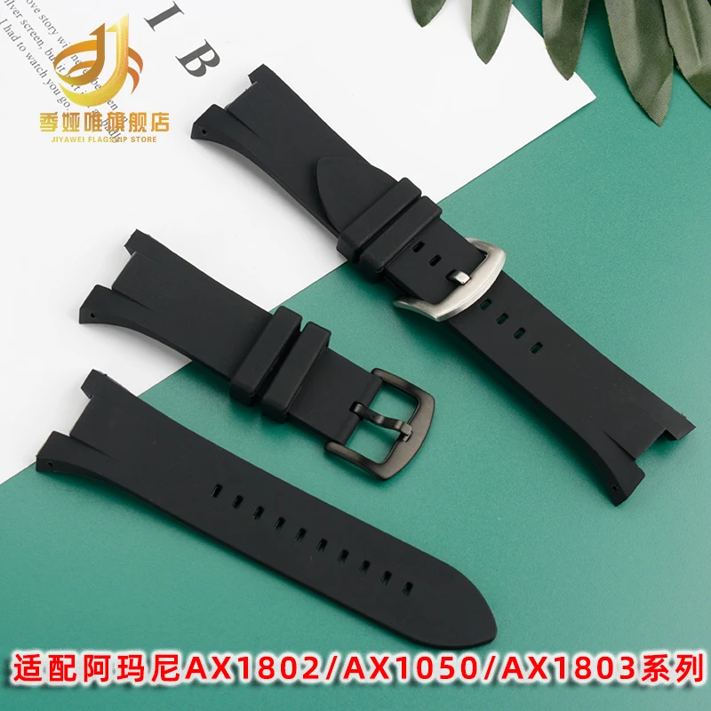 For Ar-mani Silicone Watchband AX1803 AX1802 AX1042 AX1050