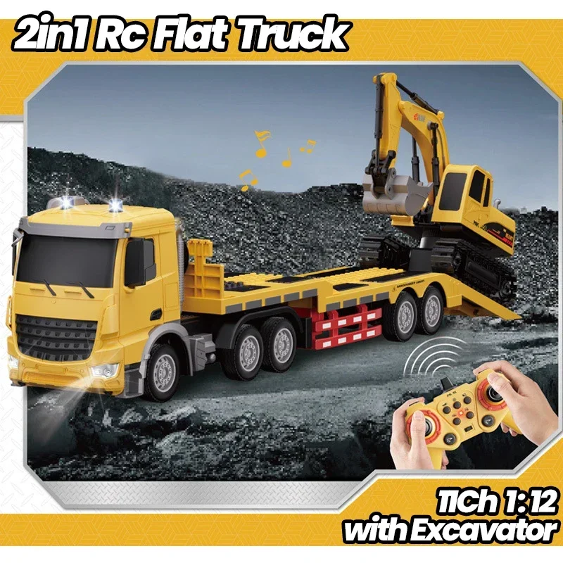 Remote Control Truck with Excavator and Trailer