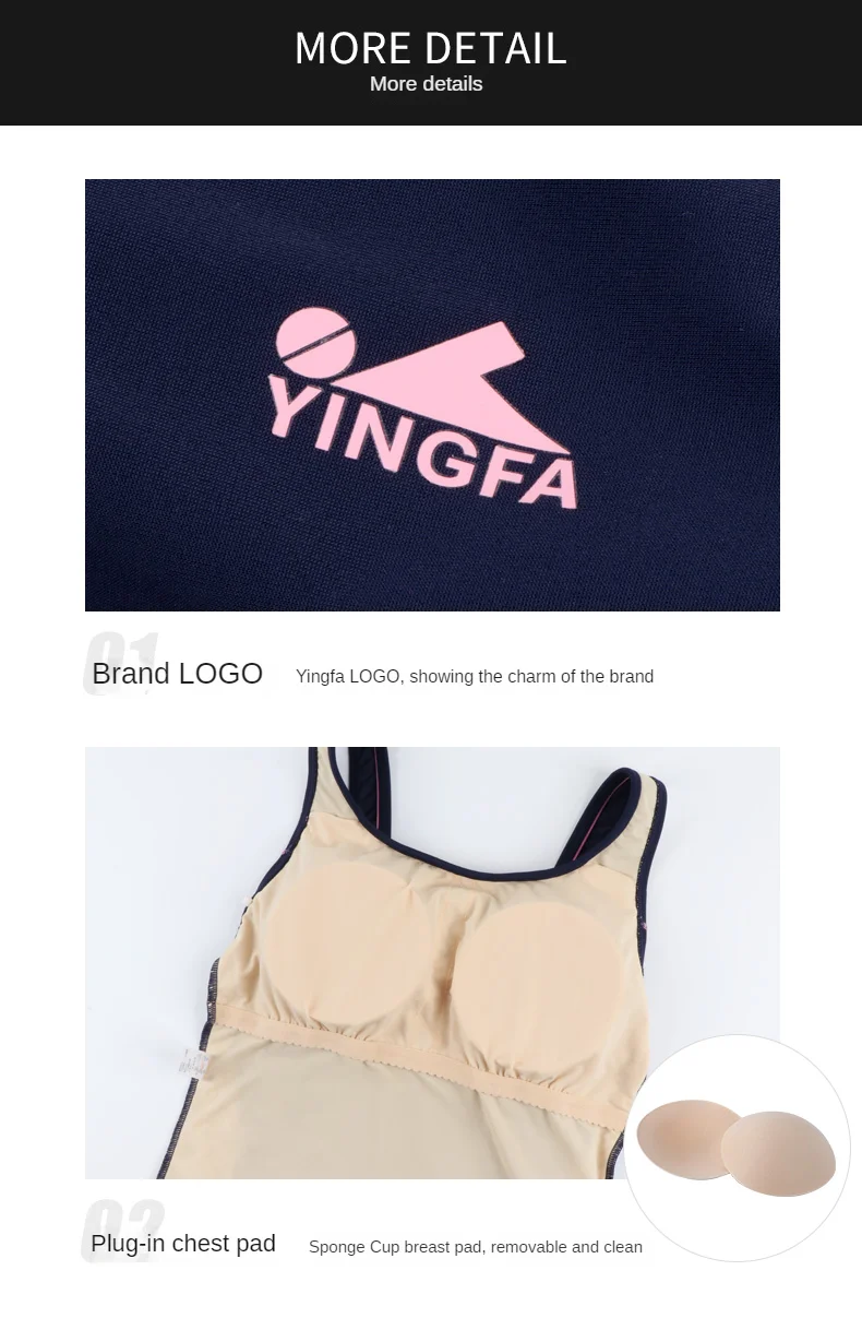 Yingfa Women Training Swimwear 4XL Female One Piece Swimsuit With Short Boxer Girls Belly covering and slimming Bathing Suit