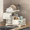 Dish Drying Rack 2-Tier Large Dish Bowl Racks for Kitchen Countertop Detachable Large Capacity Dish Drainer Organizer 1