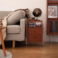 Armoire de chevet vintage, mini boîte de rangement rétro en bois massif, organisateur de chambre à coucher, petite table d'appoint de canapé, meubles de maison classiques 1