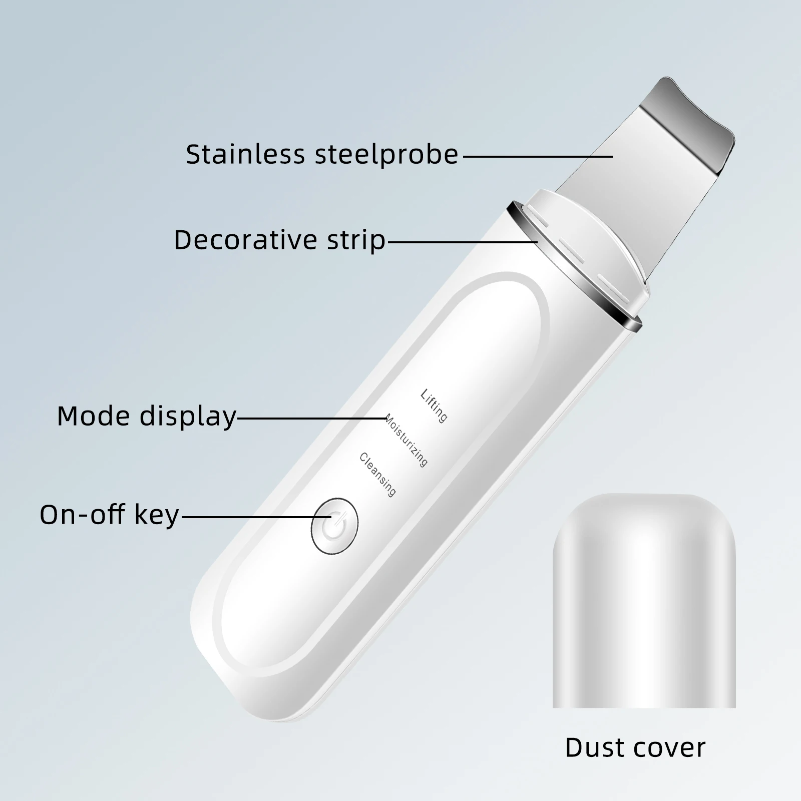 Ultrasonic Skin Scrubber Facial Pore Cleanser Dead Skin Blackheads Cleansing Spatula Face Lifter Home Care Tools Veya