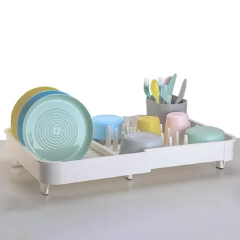 다기능 접이식 접시 건조 랙 싱크 선반, 바구니 그릇 스폰지 거치대 접시 건조기 트레이, 주방 보관 정리함