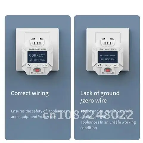 

2021 тестер розеток AtuMan DUKA 90-250 В, смарт-цифровой дисплей, детектор полярности цепи с ЖК-дисплеем, детектор настенной розетки, детектор открытой цепи