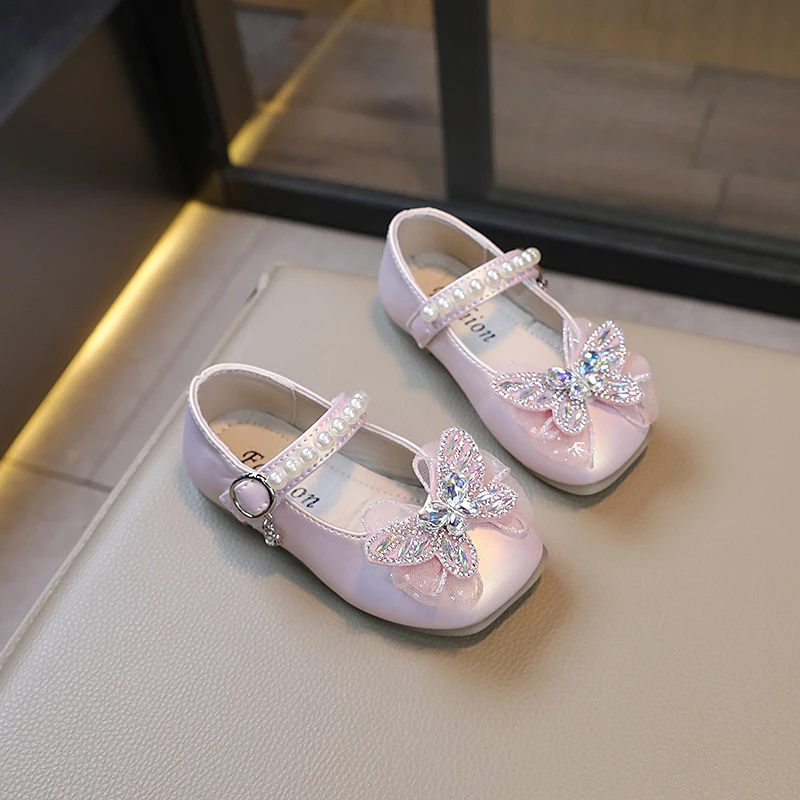 Girls Princess 3-12 Year Summer Decoration Wrap Toe Mary Jane Non-slip Comfortable Flat Shoes Bowknot Kids