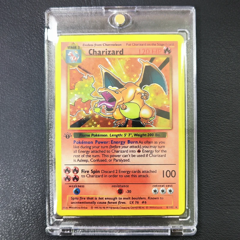 DIY Pokemon Collection Cards with Card Brick 1996 1st Edition Flash Cards Charizard Blastoise PTCG Game Anime Shining Cards Gift