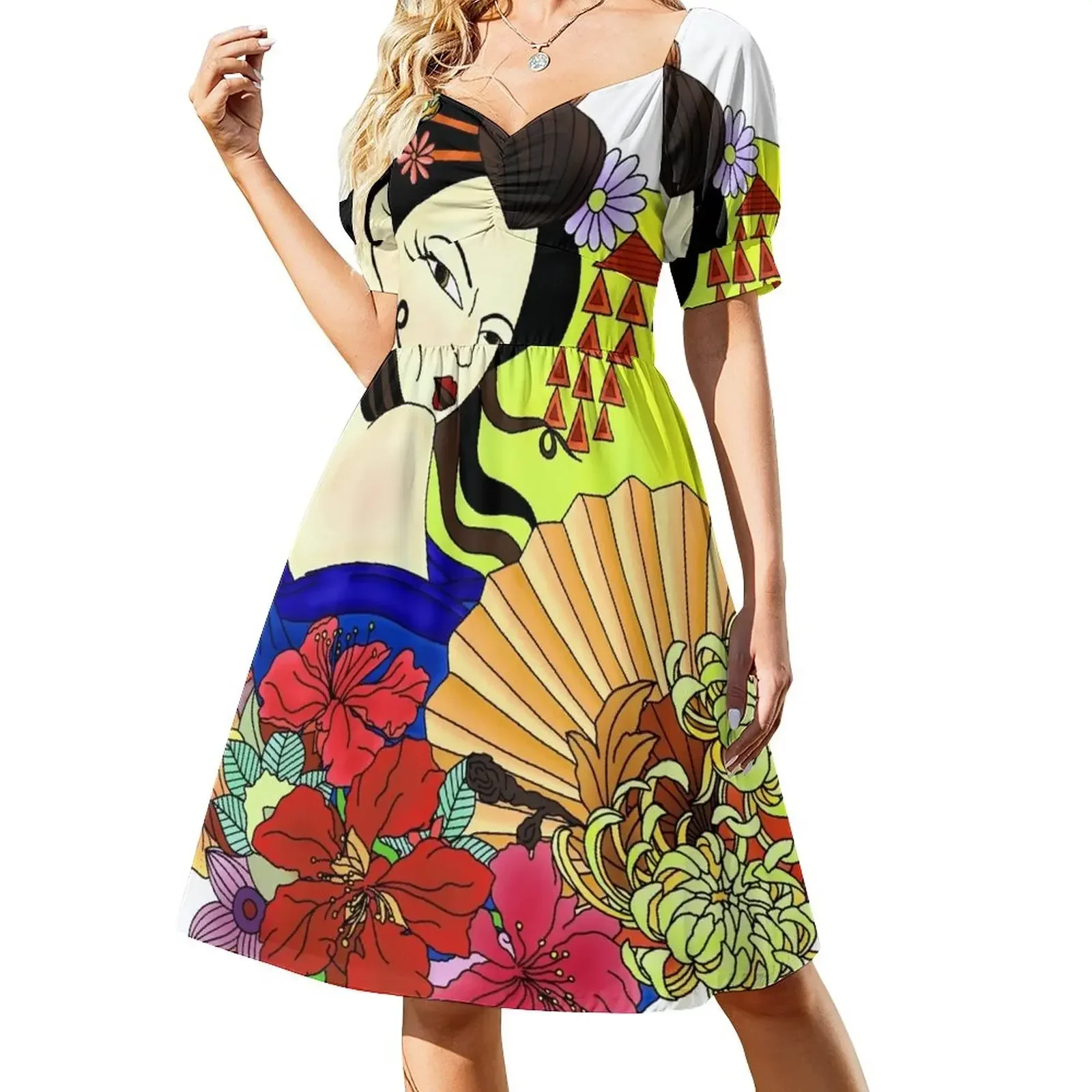 thumbnail image 1 of The Geisha Short-Sleeved Dress birthday dresses for women women's luxury party dress, 1 of 7