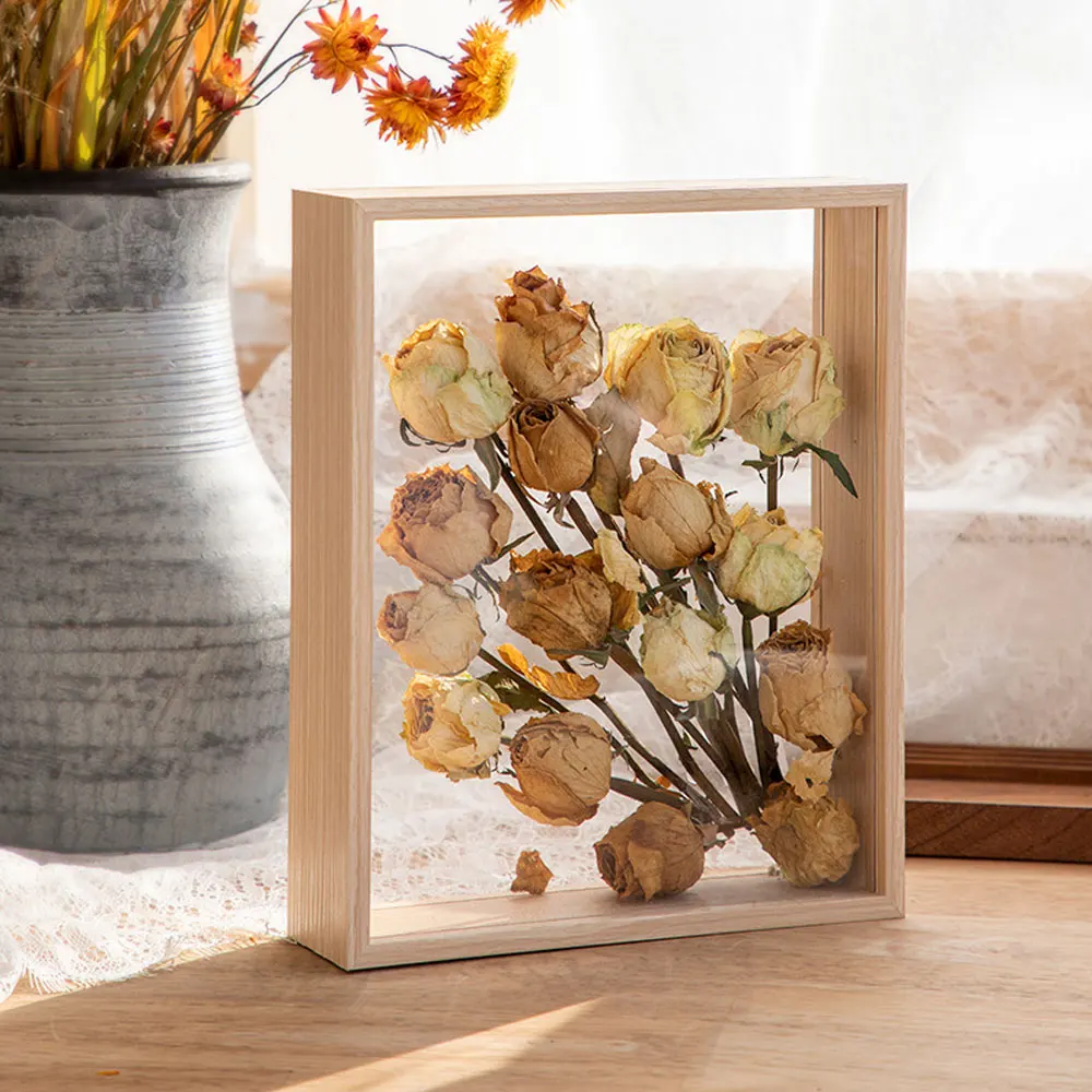 Customized High Quality Wooden 3D Shadow Box Frame DIY Dried Flowers  Picture Frame for Home Decor 4' 5' 6' - China Frame with Dried Flowers and  Photo Frame price