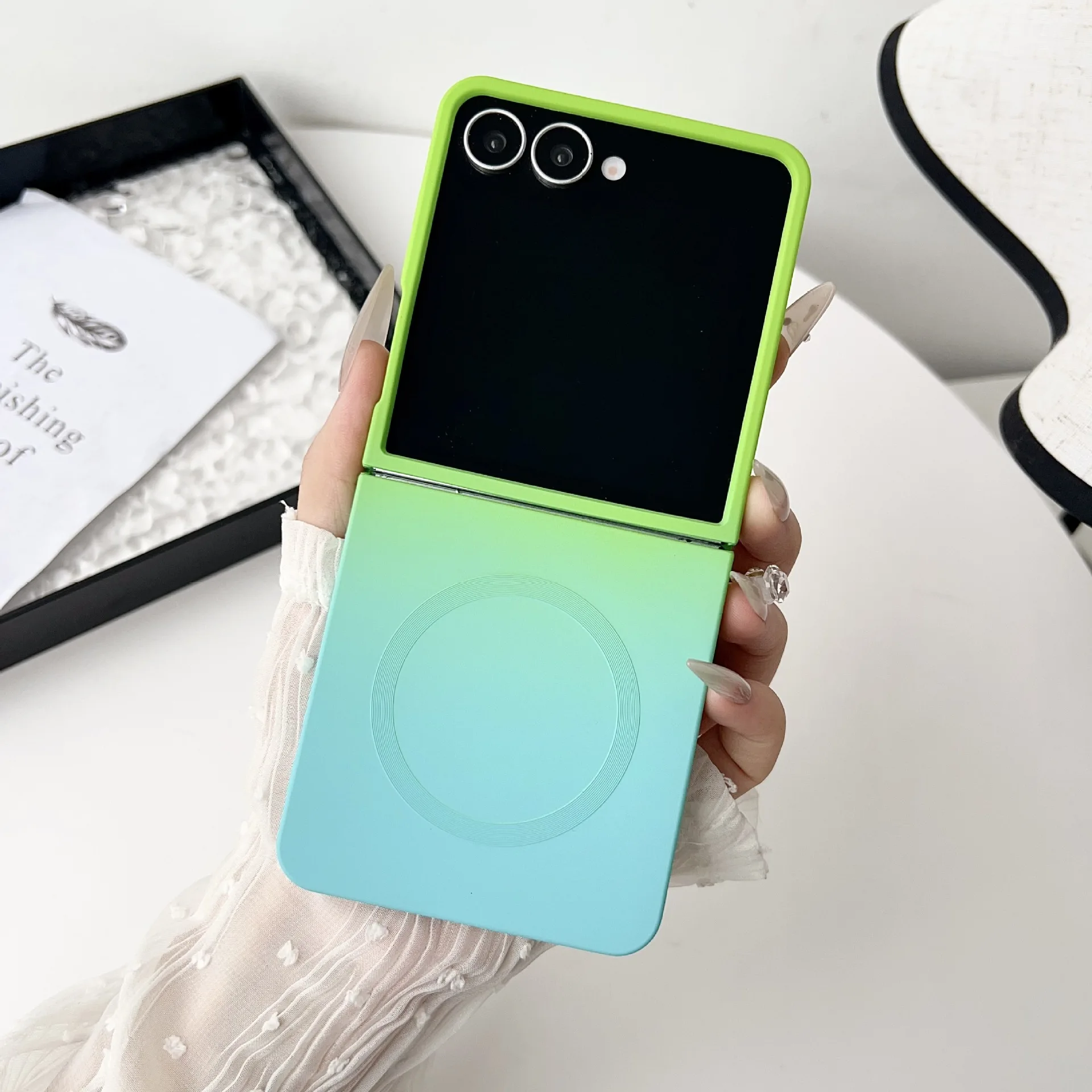 Gradient Color MagSafe Magnetic Phone Case - Soft Silicone Cover with Wireless Charging Capability