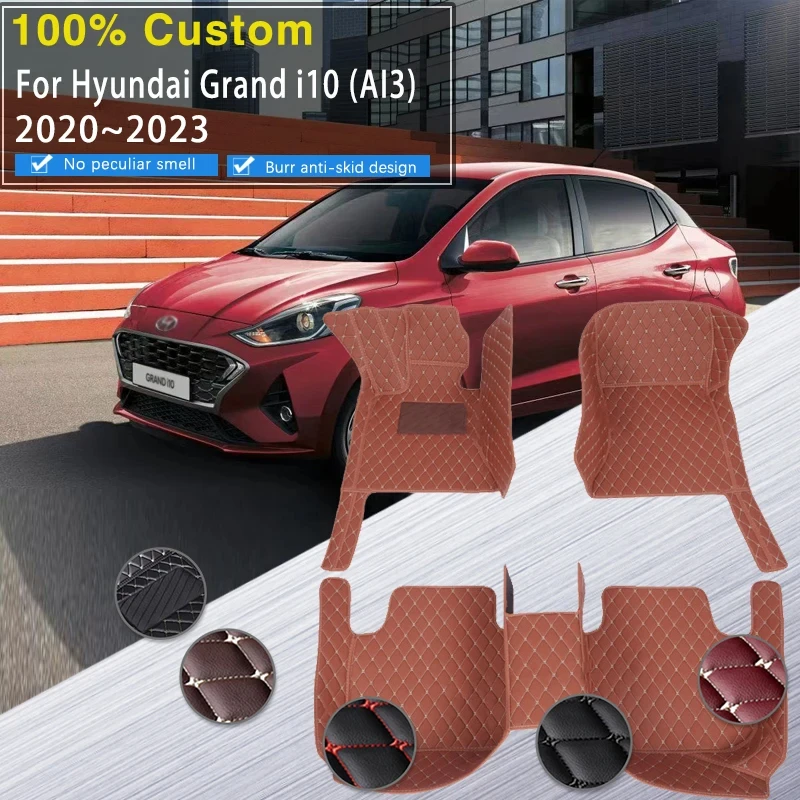 

Car Floor Mats For Hyundai Grand i10 Sedan Aura AI3 2020 2021 2022 2023 Leather Mat Automotive Carpet Auto Rugs Car Accessories