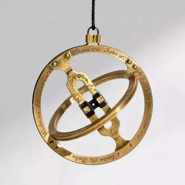 ~L Ring sundial ring pendant pure copper boy furniture accessories handmade gifts creative ornaments