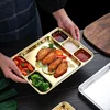 Gold Compartment Dining Plate For Food Serving Trays Stainless Steel Divided Dishes Kitchen Tableware Organization Container 3