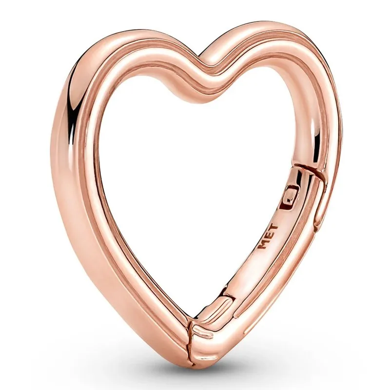 

Original Moments Pan ME Styling Heart Connector Beads Charm Fit Pandora Women 925 Sterling Silver Bracelet Bangle Jewelry