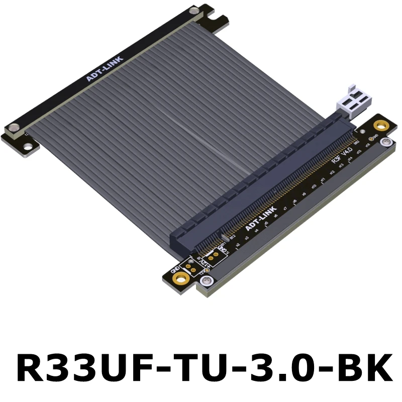 

PCIe 16x Riser Cable,PCI Express 3.0 x16 Riser Dual Reverse R33UF-TU, Flexible High Speed GPU Extender For ITX A4 Mini Chassis