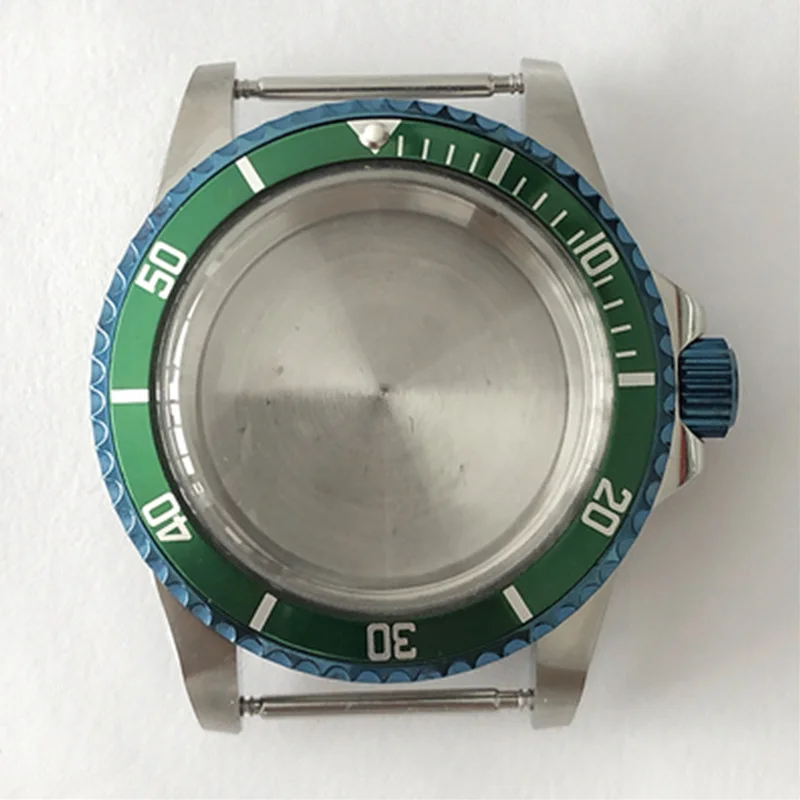 

Free Shipping Retro 39.5mm Stainless Steel Two Tone Blue Watch Parts Case Acrylic Glass Fits NH35 NH36 Automatic Movement