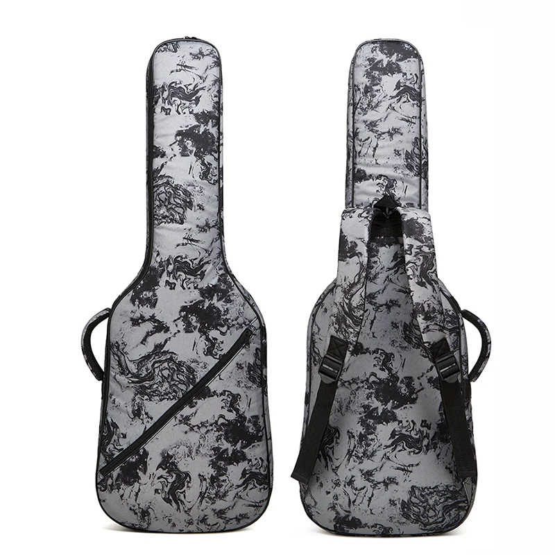 Guitar Bag Electric Guitar Bag 900D Waterproof Oxford Cloth Double Straps Soft Case Foldable 12mm Sponge Padding