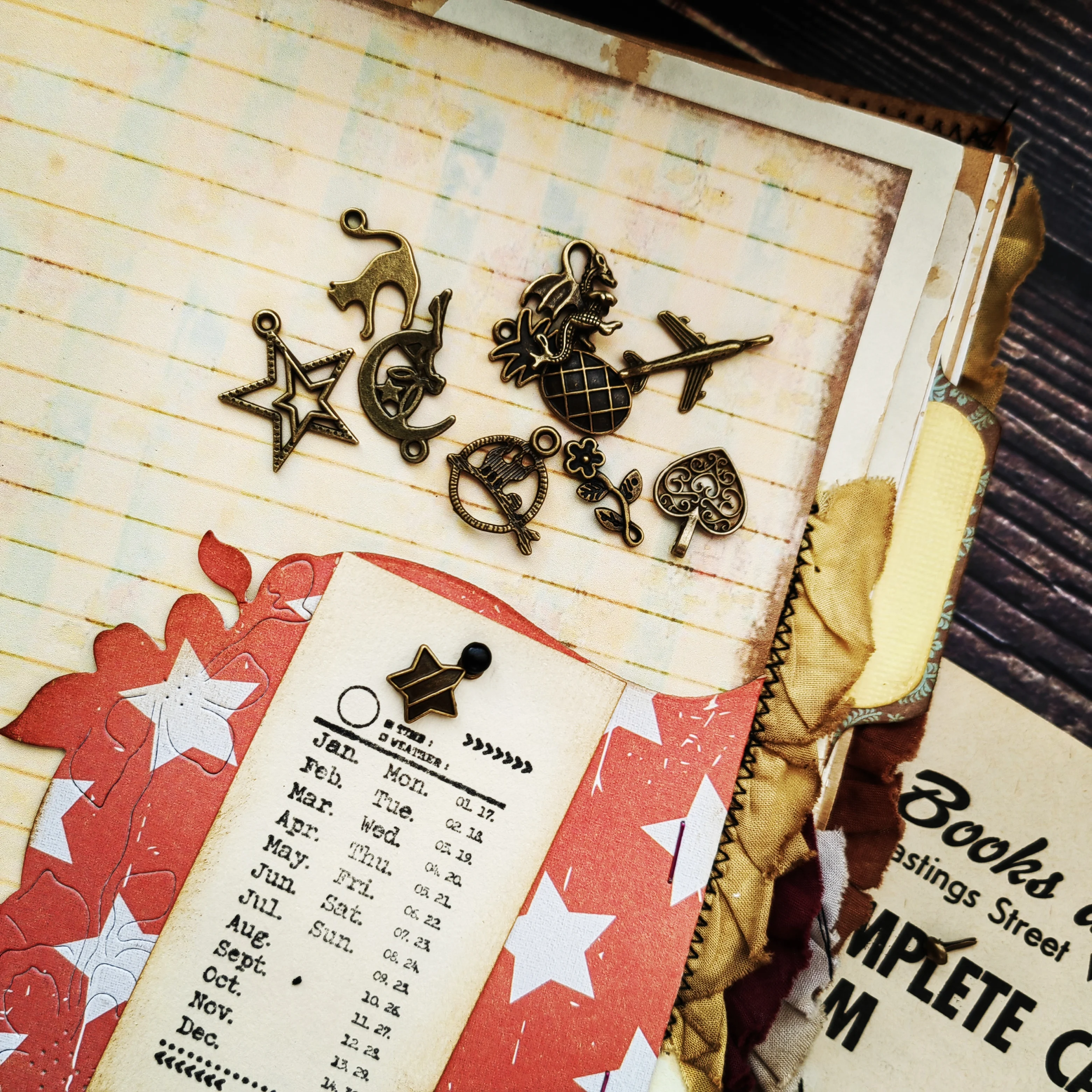 [MET021] Retro Metal pendant Diy Accessories for Scrapbook Junk Journal Mix-Media DIY Jewelry Making