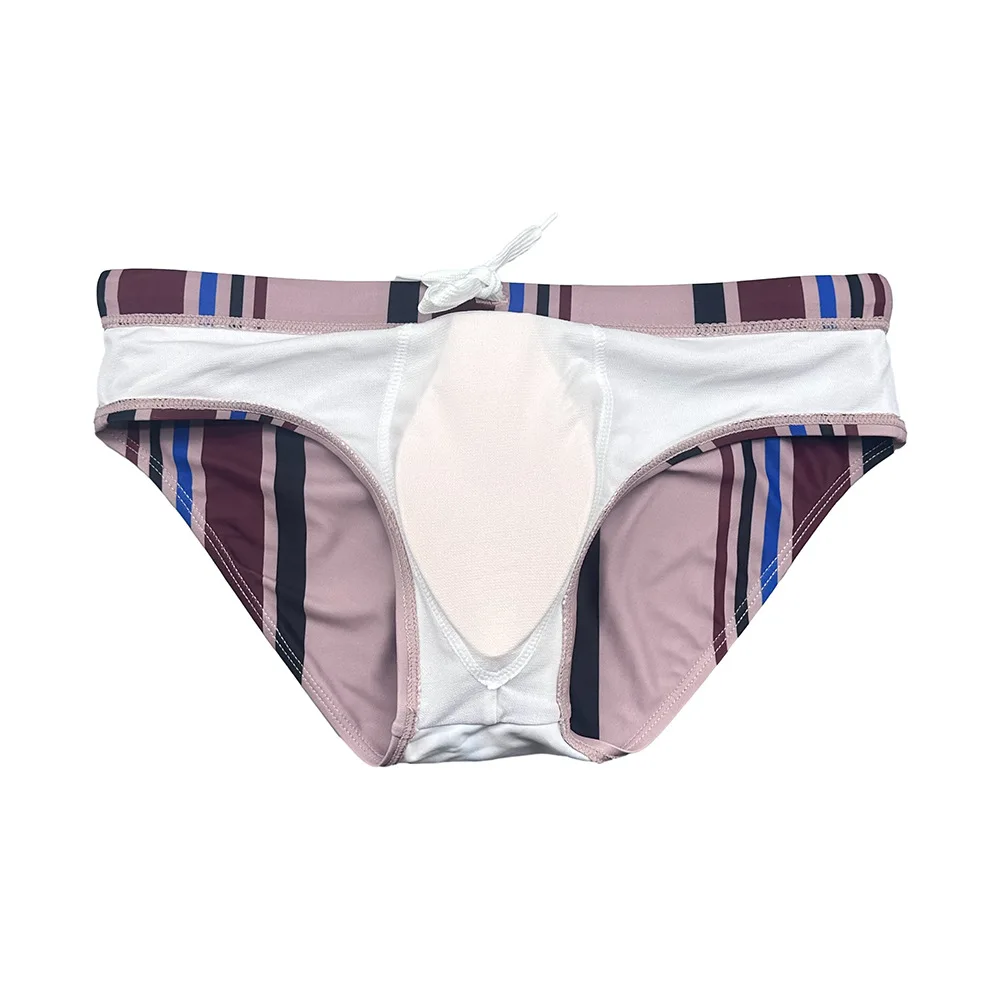Striped Sexy Swimming Trunks Men Swimwear Man Swim Boxer Briefs Swimsuit Beach Shorts Surfing Bathing Suit Gay Boardshorts