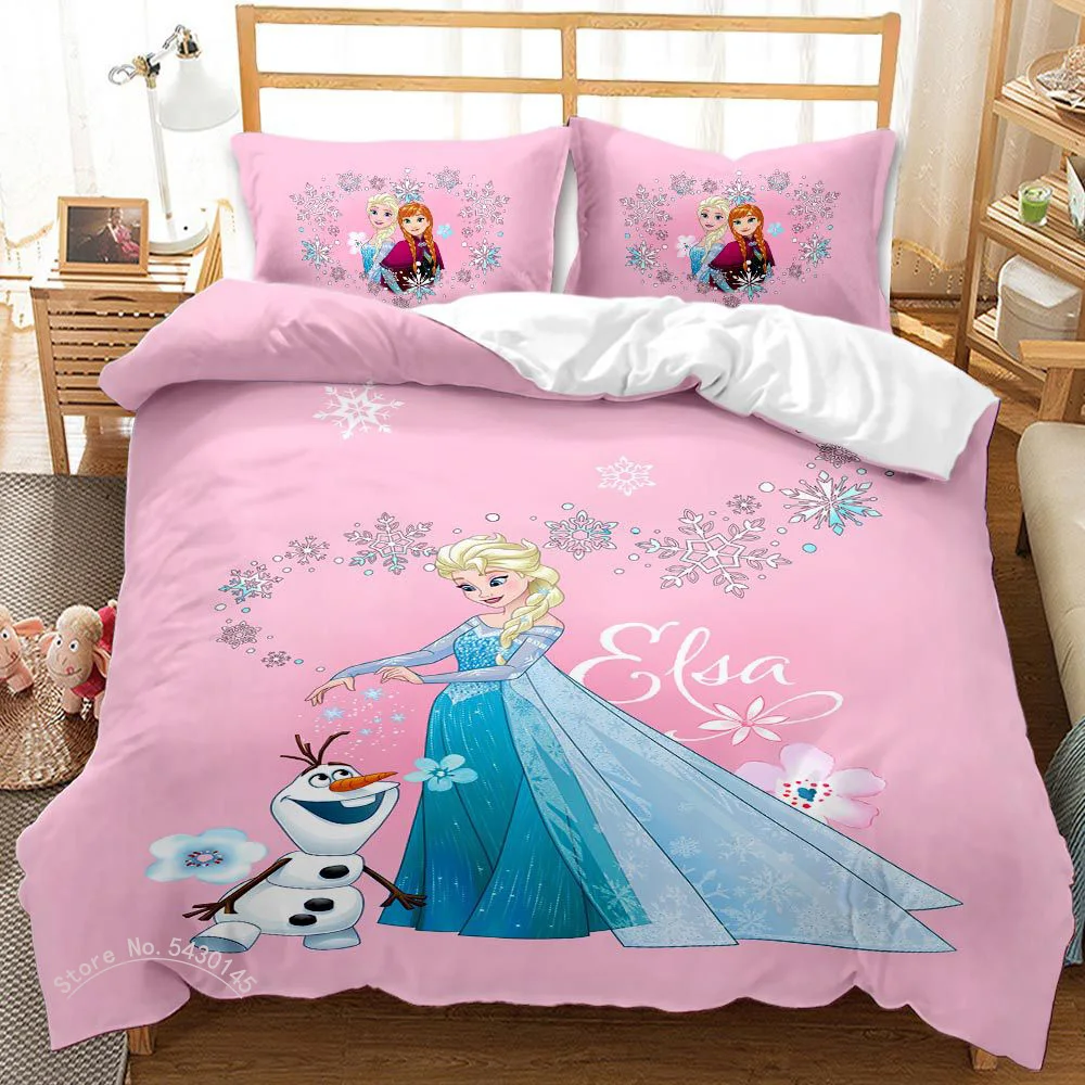 Baby Crib Bedding Set Disney Girls Frozen Elsa Anna Bedding Set Double Queen King Size Duvet Cover Single Twin Children Gift