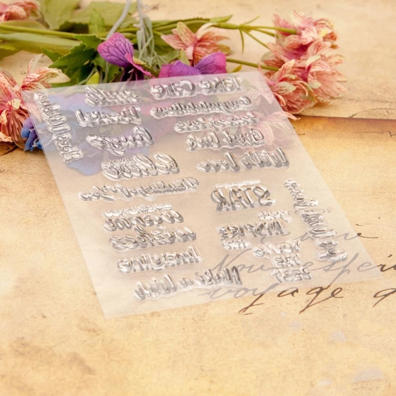 Clear Stamp Congratulations Transparent Seal Stamp Blessing Words Silicone for Scrapbooking Card Making Decoration