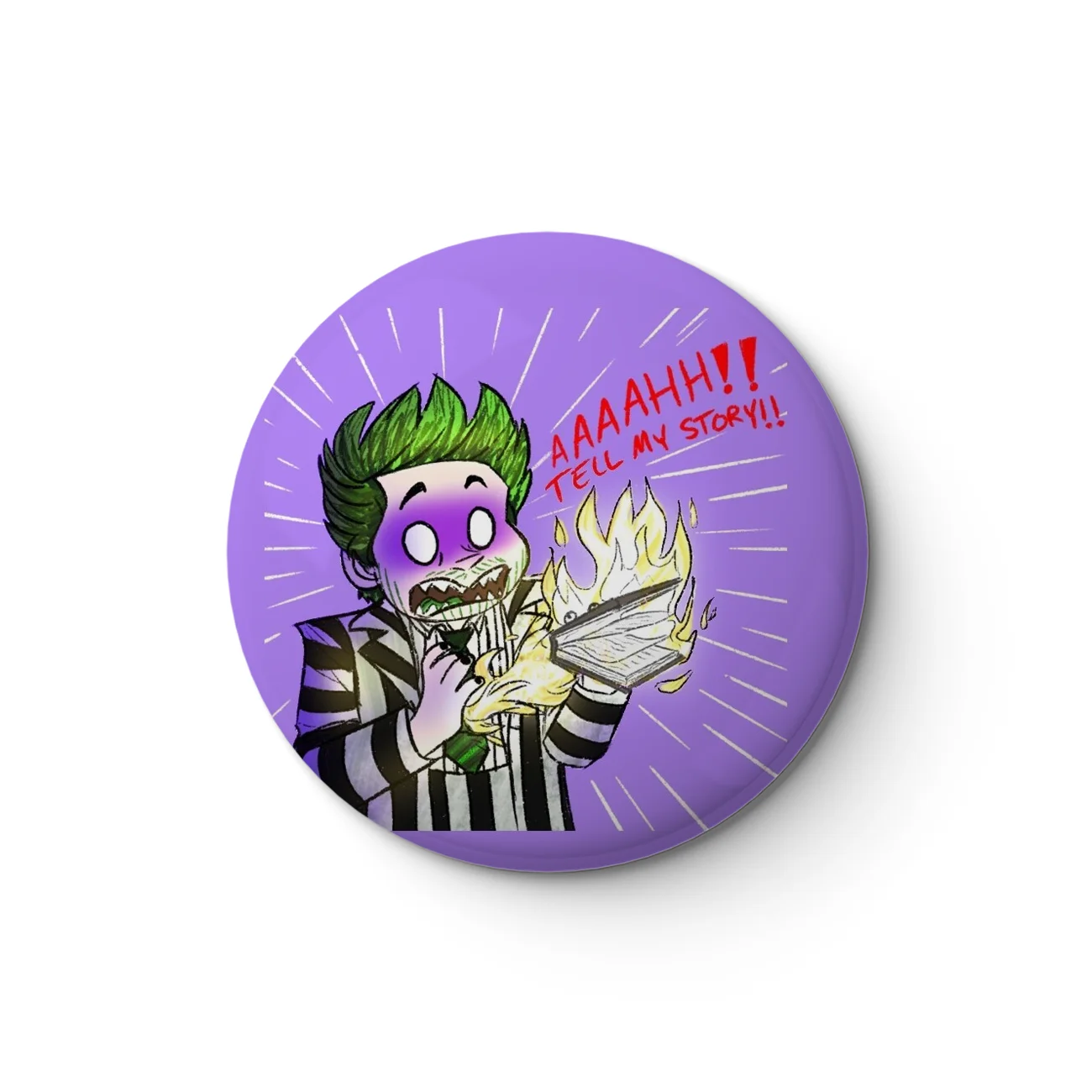 thumbnail image 1 of Pin de botón suave de Jack y Sally Beetlejuice, decoración de metal personalizable, regalo de joyería para mujer, lindo y divertido pin de solapa para amantes de los sombreros, 1 of 5
