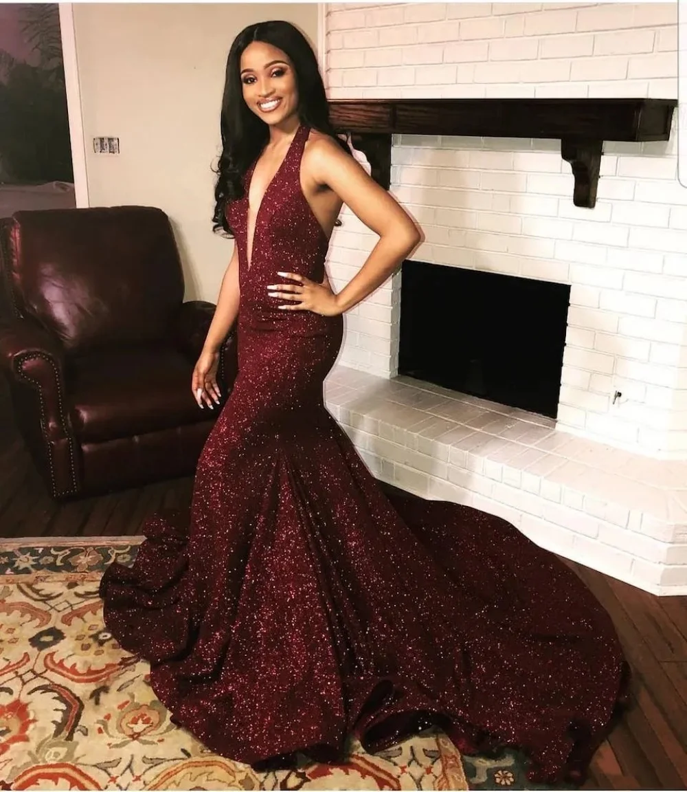 

Новинка, сексуальное блестящее платье для выпускного вечера, вечернее платье без рукавов с глубоким V-образным вырезом, платье в пол для свадебной вечеринки, платье-русалка, 2024