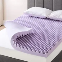 4 Inch Egg Crate Memory Foam Mattress Topper with Soothing Lavender Infusion, CertiPUR-US Certified, Queen 1