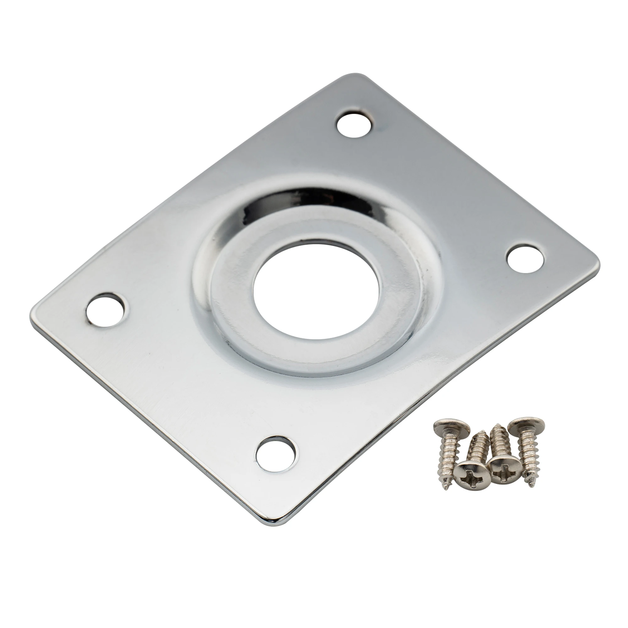 Musiclily Pro Steel gebogene, rechteckige Jack-Buchsenplatte aus Stahl, 10 mm Loch für E-Gitarre, Bass – Detail 7