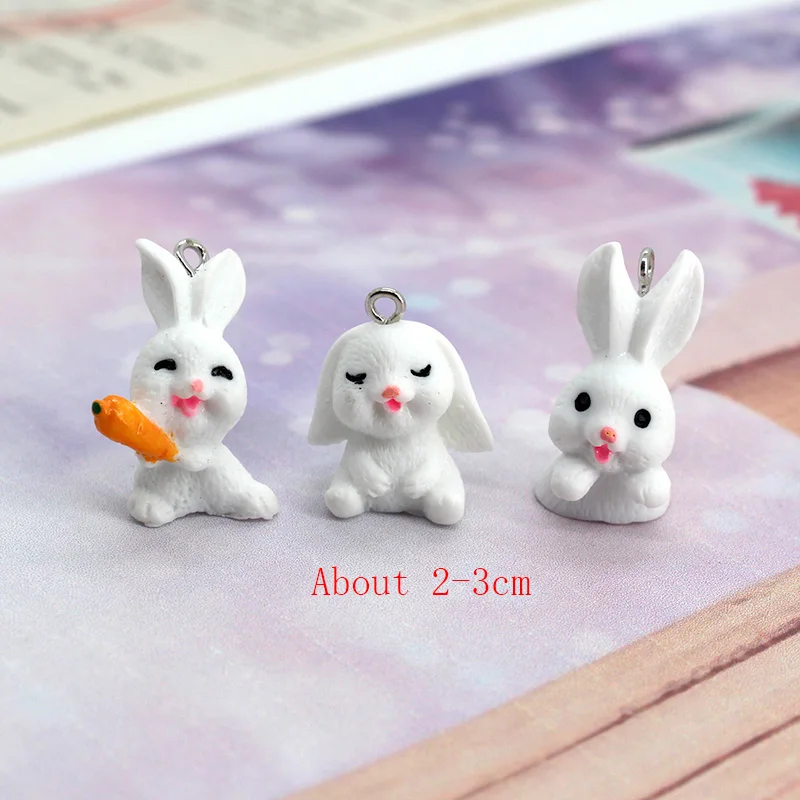 Mix 10pcs/pack Kawaii Small Cat Resin Charms DIY Crafts 3D Animal Pendants  For Earring Necklace