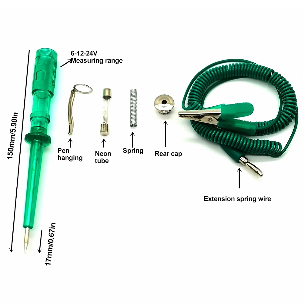 Auto Circuit Tester Truck Voltage Tester Circuit DC 6V 12V 24V Auto Diagnostic Probe Test Pen