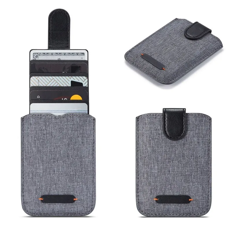 

1PCS New Anti Rfid Blocking 5 Pull Credit Card Holder Cell Phone Wallet Reader Lock Bank Card Holder Id Card Wallet PU Leather