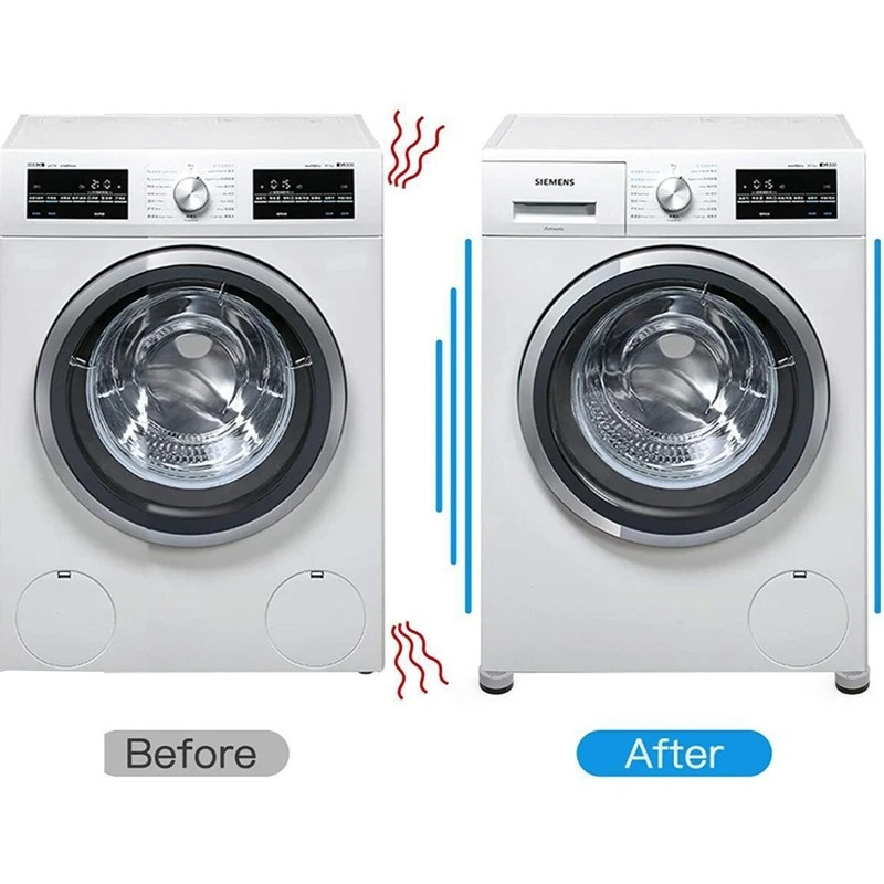 Washing Machine Pads 4 Pcs Anti Vibration Lifting Rubber Feet Anti Slip Mute Furniture Leveler Universal Dampers Fixed Base