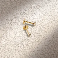 2/8PCS Stainless Steel Eearring Nose Stud Cartilage Piercing Jewelry Helix Tragus Lip Gold Color Tiny Earrings for Women 18G 2