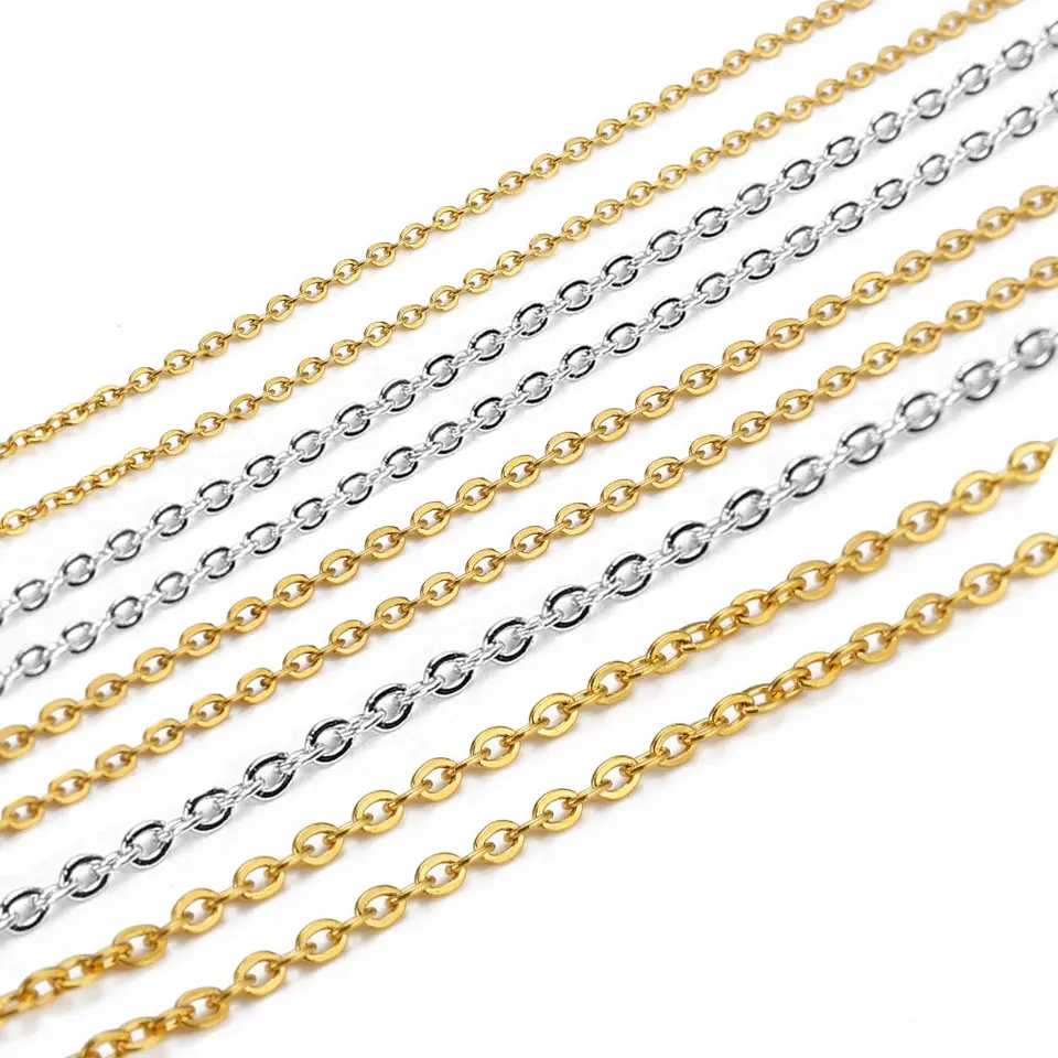 Collana Figaro Cubana 3 Mm In Acciaio Inox 316L Placcato Oro, Lunghezza 40 Cm, Unisex Kritz