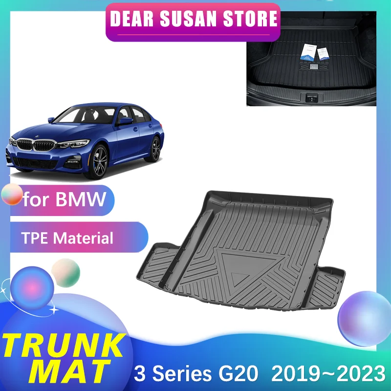 Special Rear Trunk Mat for BMW 3 Series G20 M340i M340d 330Li 2019~2023  Waterproof Floor Pad Space Decoration Tray Accessories