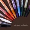 Woodless Pastel Pencils 24 Colors 7mm Core Artist Grade Chalk Charcoal Pencil Great Blending and Layering Sketching in Case 6